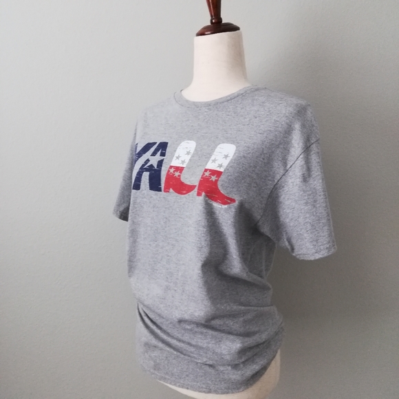 Delta YALL Short Sleeve Cowboy Boot Grey T-Shirt, Size Medium - Picture 10 of 10